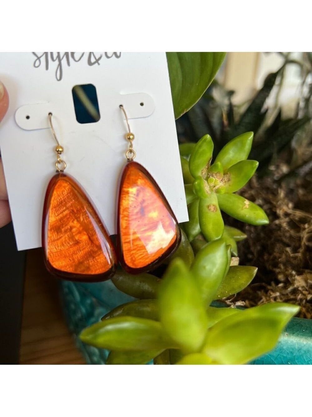 Spice Resin Gold Style & Co. Earrings